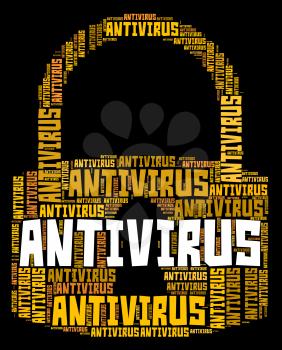 Antivirus Lock Showing Malicious Software And Scan