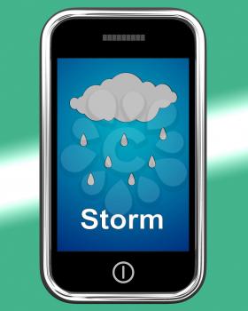 Showers On Phone Meaning Rain Rainy Weather