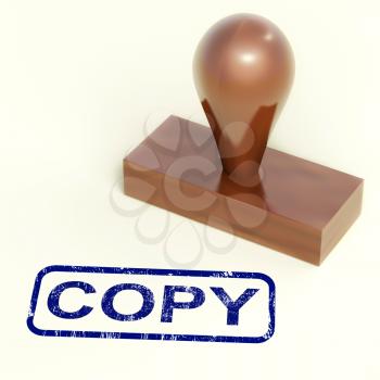 Copy Rubber Stamp Shows Duplicate Replicate Or Reproduction