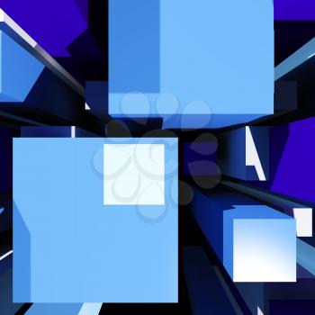 Cubes Background Showing Futuristic Perspective And Geometric Shapes