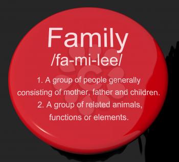 Family Definition Button Shows Mom Dad And Kids Unity