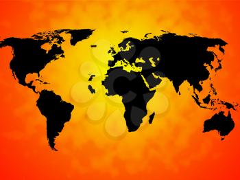 World Map Background Meaning International Oceans Or Global Map
