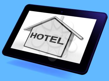 Hotel House Tablet Showing Holiday Accommodation And Units