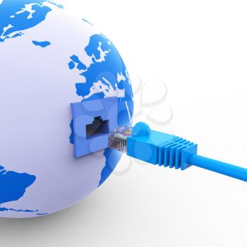 Worldwide Connection Representing Web Site And Planet