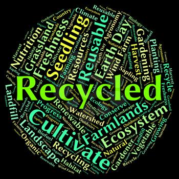 Recycled Word Representing Go Green And Renewable