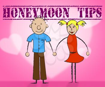Honeymoon Tips Representing Vacational Guidance And Hint
