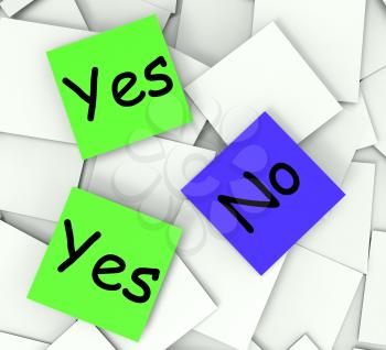Yes No Post-It Notes Showing Accept Or Decline