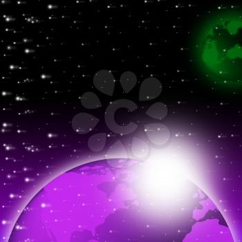 Purple Earth Background Showing Brightness Planet And Heavens
