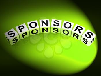 Sponsors Dice Representing Advocates Supporters and Benefactors
