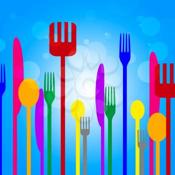 Restaurant Forks Indicating Utensils Knife And Utensil