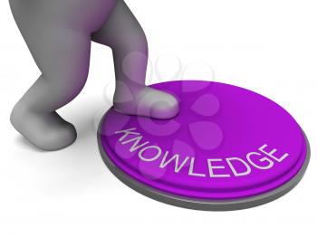 Knowledge Button Showing Learning Education And Intelligence