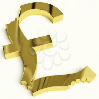 Pound With Bite Showing Devaluation Economic Crisis And Recessions