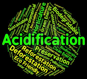 Acidification Word Representing Acidifying Acidified And Environmental