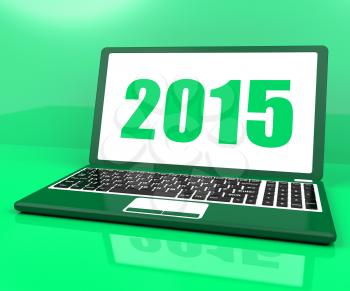 Two Thousand And Fifteen On Laptop Showing Year 2015