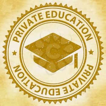 Private Education Representing Non Government And Stamp