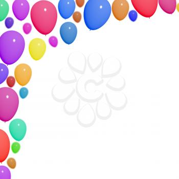 Festive Colorfull Balloons For Birthday SCelebrations With Blank Copy space