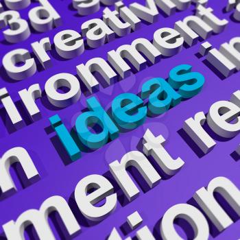Ideas Word In 3d Lettering Showing Concept Or Creativity
