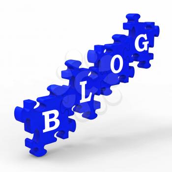 Blog Letters Means Internet Blogging On Websites