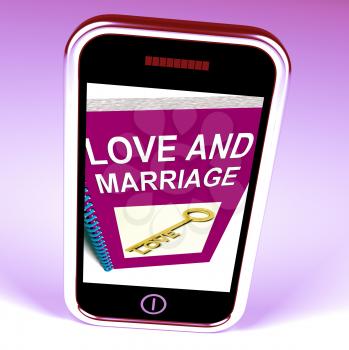 Love and Marriage Phone Representing Keys and Advice for Couples