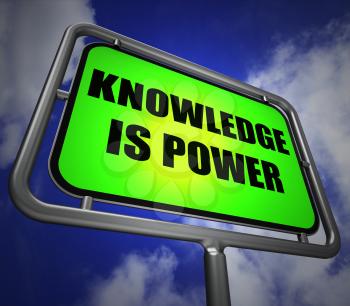 Knowledge is Power Signpost Representing Education and Development for Success