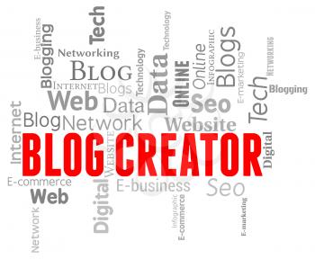 Blog Creator Showing Web Site And Words
