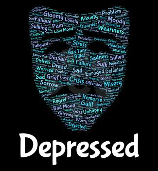 Depressed Word Showing Lost Hope And Desperate