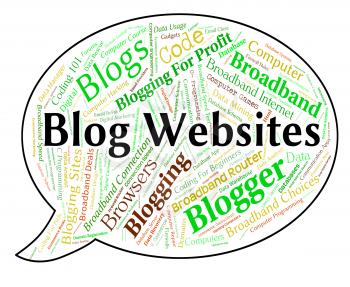 Blog Websites Representing Blogging Words And Text