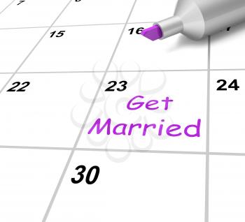 Get Married Calendar Showing Wedding And Spouse
