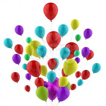 Floating Colourful Balloons Meaning Carnival Joy Or Happiness