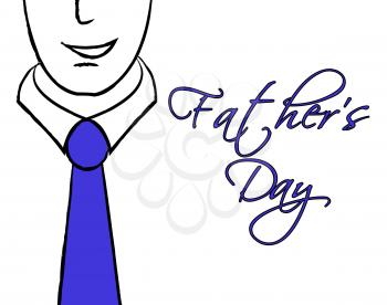 Fathers Day Tie Indicating Parenting Parties And Celebration