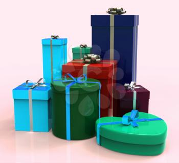 Giftboxes Celebration Representing Party Parties And Celebrations