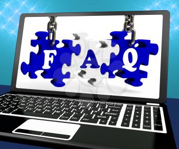 FAQ Puzzle On Laptop Shows Website Assistance And Support
