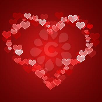 Red Hearts Background With Copy Space Shows Love Romance And Valentines