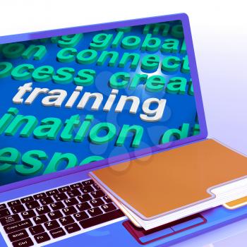 Training Word Cloud Laptop Meaning Education Development And Learning
