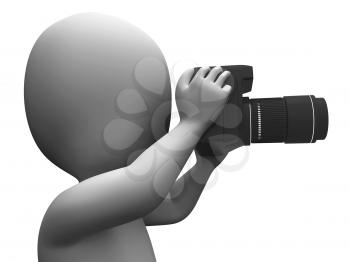 Photo Character Showing Photographic Dslr And Photography