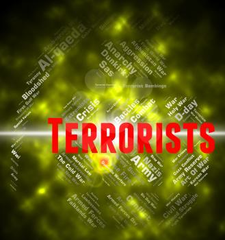 Terrorists Word Representing Freedom Fighter And Hijackers