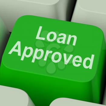Loan Approved Key Showing Credit Lending Agreement