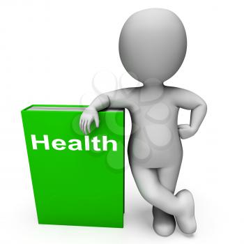 Health Book And Character Showing Books About Healthy Lifestyle
