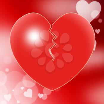 Broken Heart Showing Valentine's Day And Heartache
