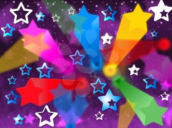 Colorful Stars Background Meaning Heavens Rays And Shining

