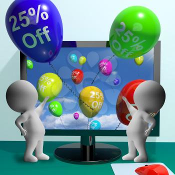 Balloons From Computer Show Sale Discount Of Twenty Five Percent