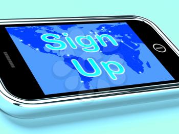 Sign Up Mobile Screen Showing Online Registration