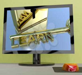 Learn Key On Computer Screen Shows Online Education