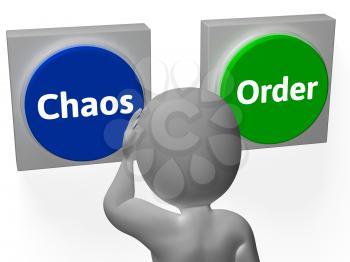 Chaos Order Buttons Showing Disorder Or Management