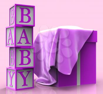 Giftbox Baby Showing Parenting Gift-Box And Package