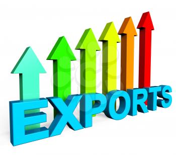 Exports Increasing Meaning Business Graph And Financial