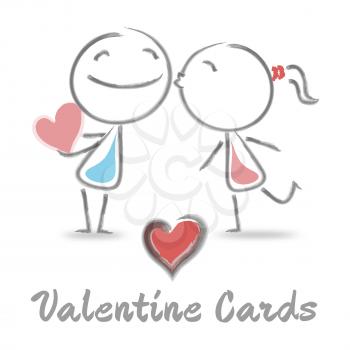 Valentine Cards Representing Find Love And Affection
