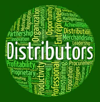 Distributors Word Indicating Logistics Delivery And Wordclouds