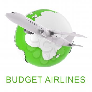 Budget Airlines Globe And Plane Shows Special Offer Flights 3d Rendering