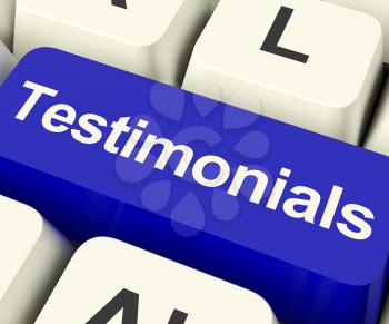 Testimonials Computer Key Shows Recommendations And Tributes Online